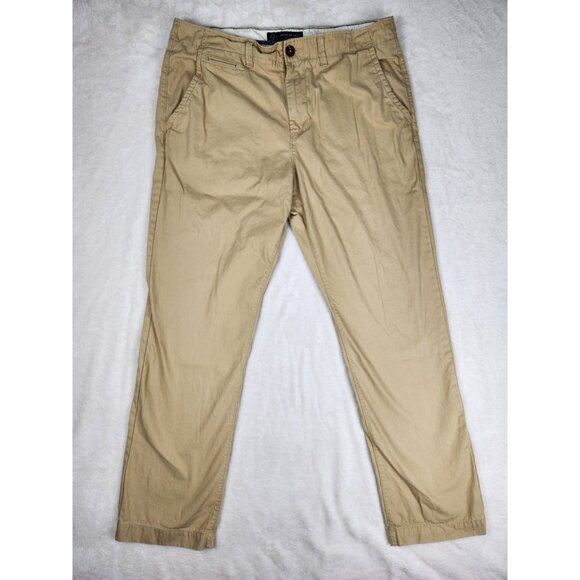American Eagle Mens Original Straight 38x34 Tan Chino Pants Khaki Skate Cotton - Picture 1 of 16